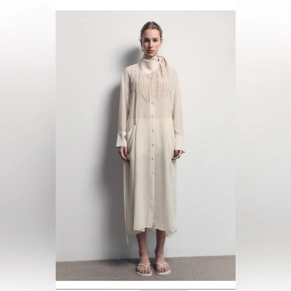 zara sheer shirt dress Zara | Dresses | Zara Long Sheer Shirt Dress